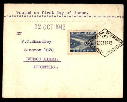 Mayfairstamps Argentina FDC 1942 Lighthouse Faro de Colon First Day Cover aaw_94