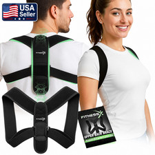 FitnessX Back Brace Posture Corrector Unisex - Adjustable Lightweight Discreet