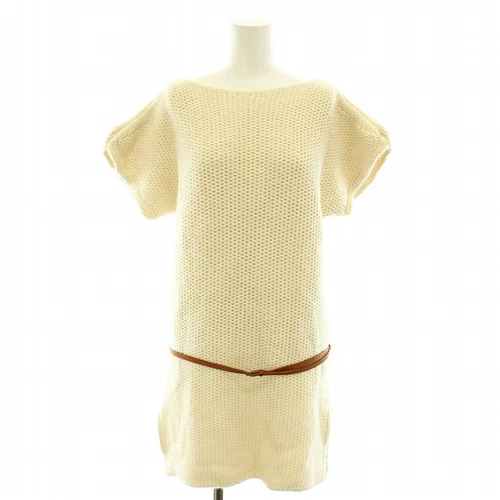 HERMÈS 【Abiti】HERMES Gaultier Periodo Abito in Maglia Mini Tunica Manica Corta Cintura Alpaca