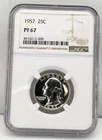 1957 Washington Quarter 90% Silver NGC PF67 Proof Philadelphia 25c US Coin