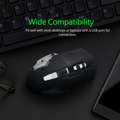 Portable Mute Rechargeable 2400DPI USB 2.4GHz Wireless Optical Gaming Mouse F FY - Bild 15 von 16
