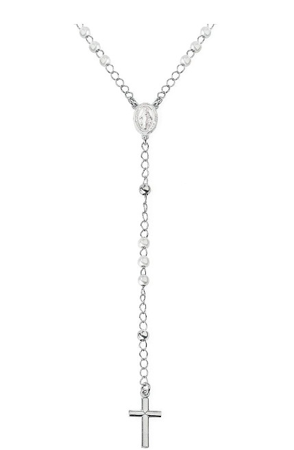Collier Amen Rosari argent CROBB4 avec cristaux noirs pour femme