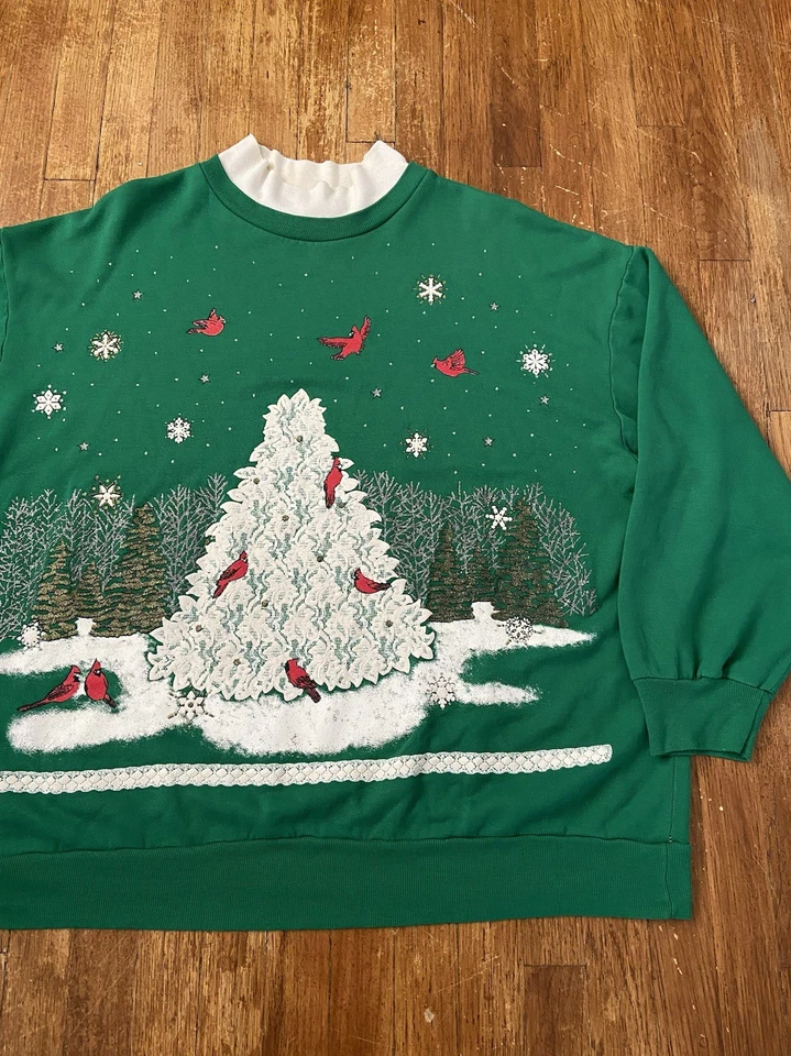 Sudadera Vintage Cottagecore Navidad Vacaciones Naturaleza Estampado Gráfico Adulto XL Foto 3 de 4