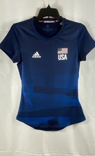 Adidas Women's Blue USA Volleyball Primeblue Graphic Jersey Sz XS