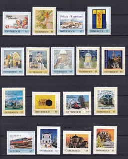 ÖSTERREICH Lot Personalisierte Marken Teil 6 (17 Marken) postfrisch/