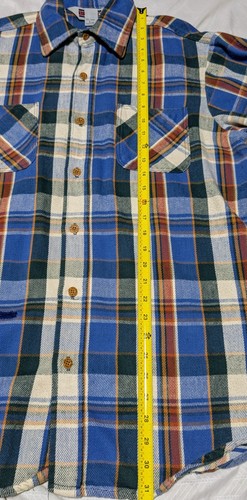 Vintage Big Mac Flannel Men's L Blue White Plaid JC Penney Shirt 80s MADE IN USA - Picture 8 of 16