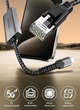 USB C to Ethernet Cable 3.3FT, Type C to RJ45 Cord, Directly Connected, Gigabit