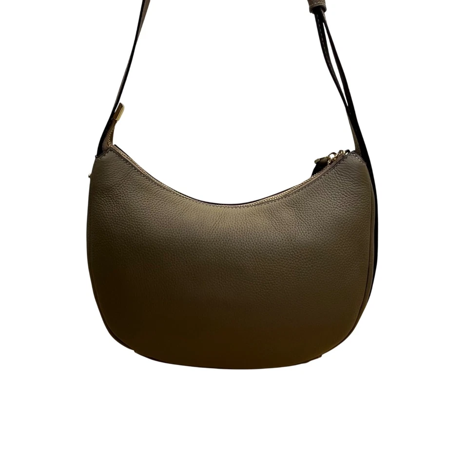 Bolso de hombro Zooler para mujer de cuero oliva con detalle dorado con cierre de cremallera talla M Foto 4 de 4