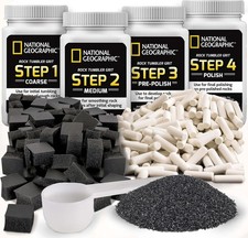 Rock Tumbler Media The Ultimate Rock Polishing Supplies Kit, 4 Stage Bulk Grit