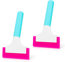 2-Pack Rubber Squeegee with Long Handle, 5-Inch Width Soft Water Blade for Car