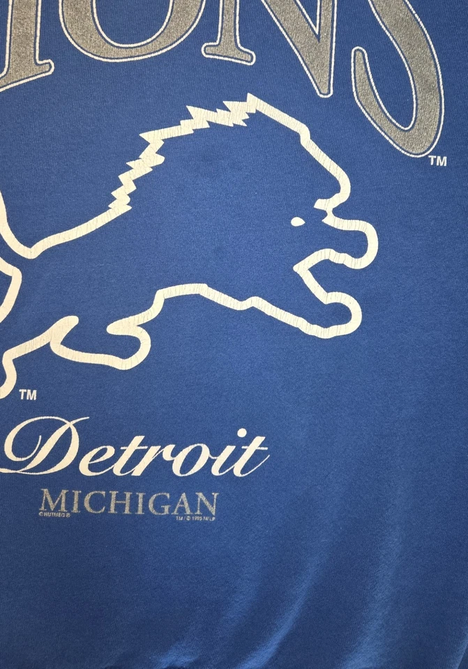Moletom Lee Sport Detroit Lions vintage futebol gola redonda tamanho XL - Imagem 2 de 4