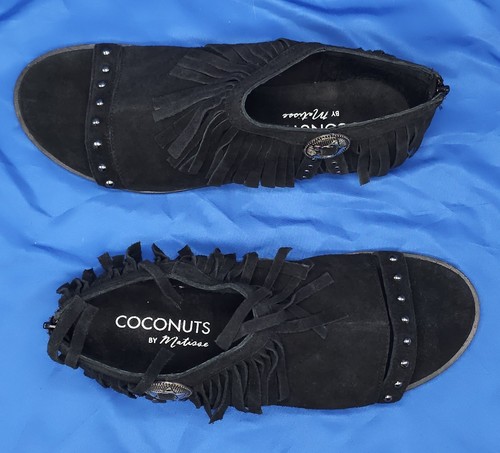 MATISSE WOMEN'S SANDALS HARO FRINGED CONCHO BLACK SIZE 9 M - Picture 3 of 8