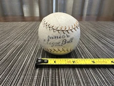 Vintage Japan Leather Hand Stitched Mini Junior League Baseball Novelty 1950's