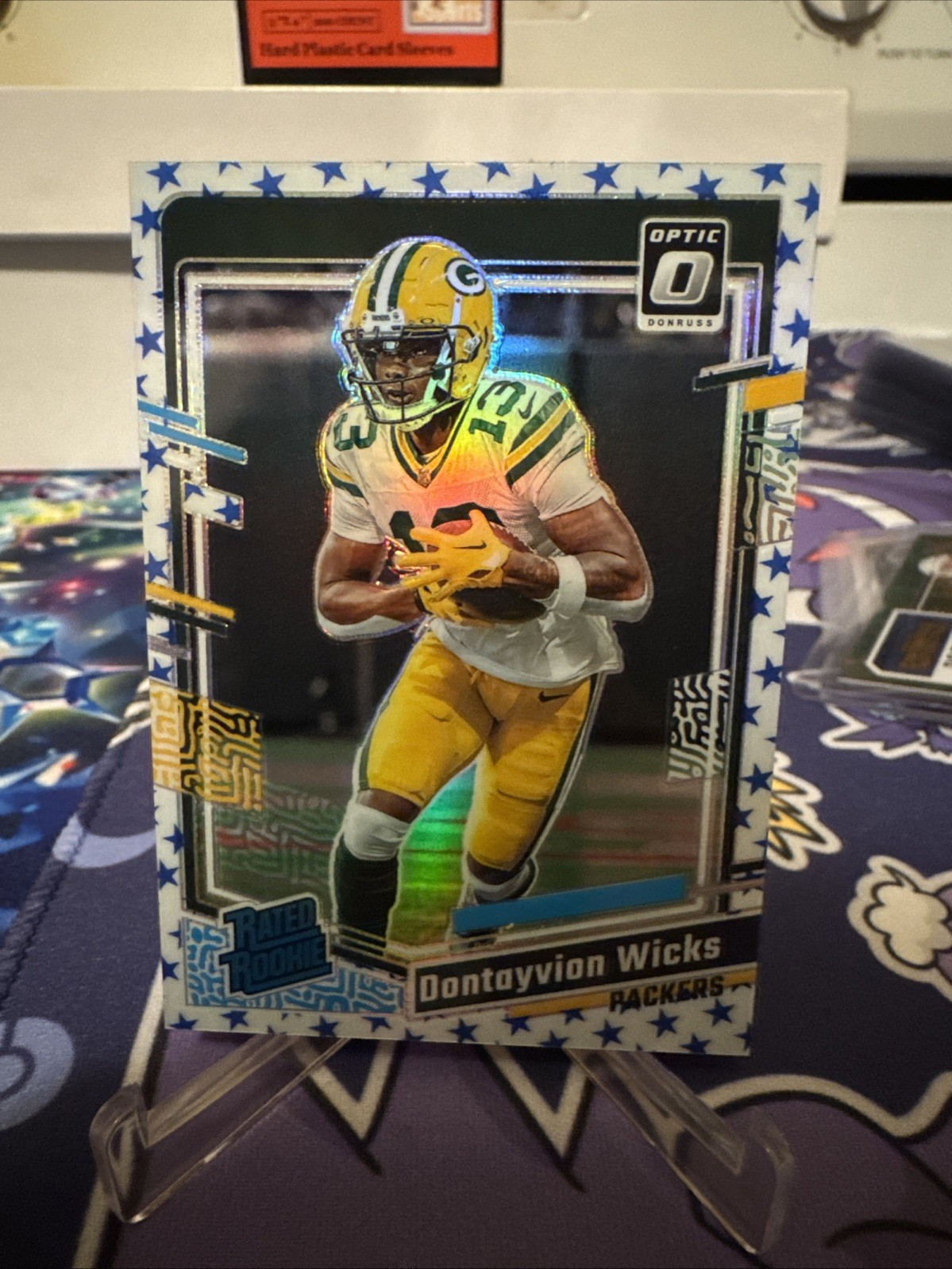 2023 Panini Donruss Optic Dontayvion Wicks Stars RC #249 Packers Rated Rookie