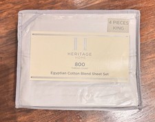 Heritage Home King Sheet Set 800TC Egyptian Cotton Blend Light Gray Solid
