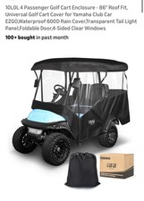 4 Passenger Golf Cart Enclosure - 86" Roof Fit Universal Golf Cart Cover For Yam