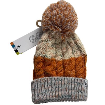 Smartwool Womens ISTO Retro Beanie‎ Marmalade Orange Cable Knit Pom Pom NWT Smartwool Isto Beanie Marmalade Orange Merino Wool Cable  main image 4