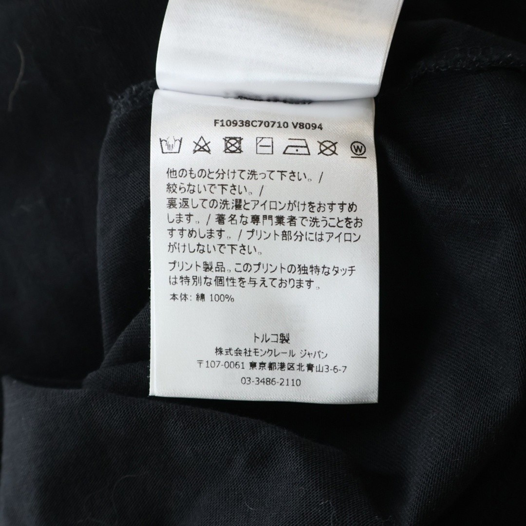 Moncler Logo Print Crew Neck Short Sleeve T-shirt Top Black F10938C70710 Used 78 thumbnail 8