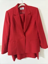 Henry Lee Red Skirt Suit Women’s Size 12