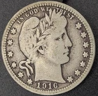 1916 D Denver Mint Barber Quarter Partial Liberty