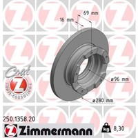 Zimmermann 2X Bremsscheibe Hinten Ø280 Mm Voll FüR Ford Transit Kasten