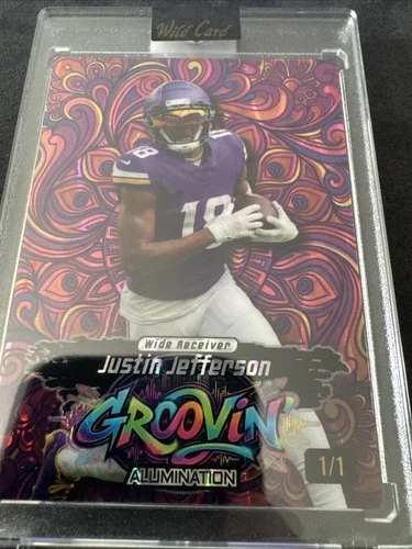 2026 Wild Card Just The Hits Psyched Justin Jefferson 1/1 Holo Minnesota Vikings