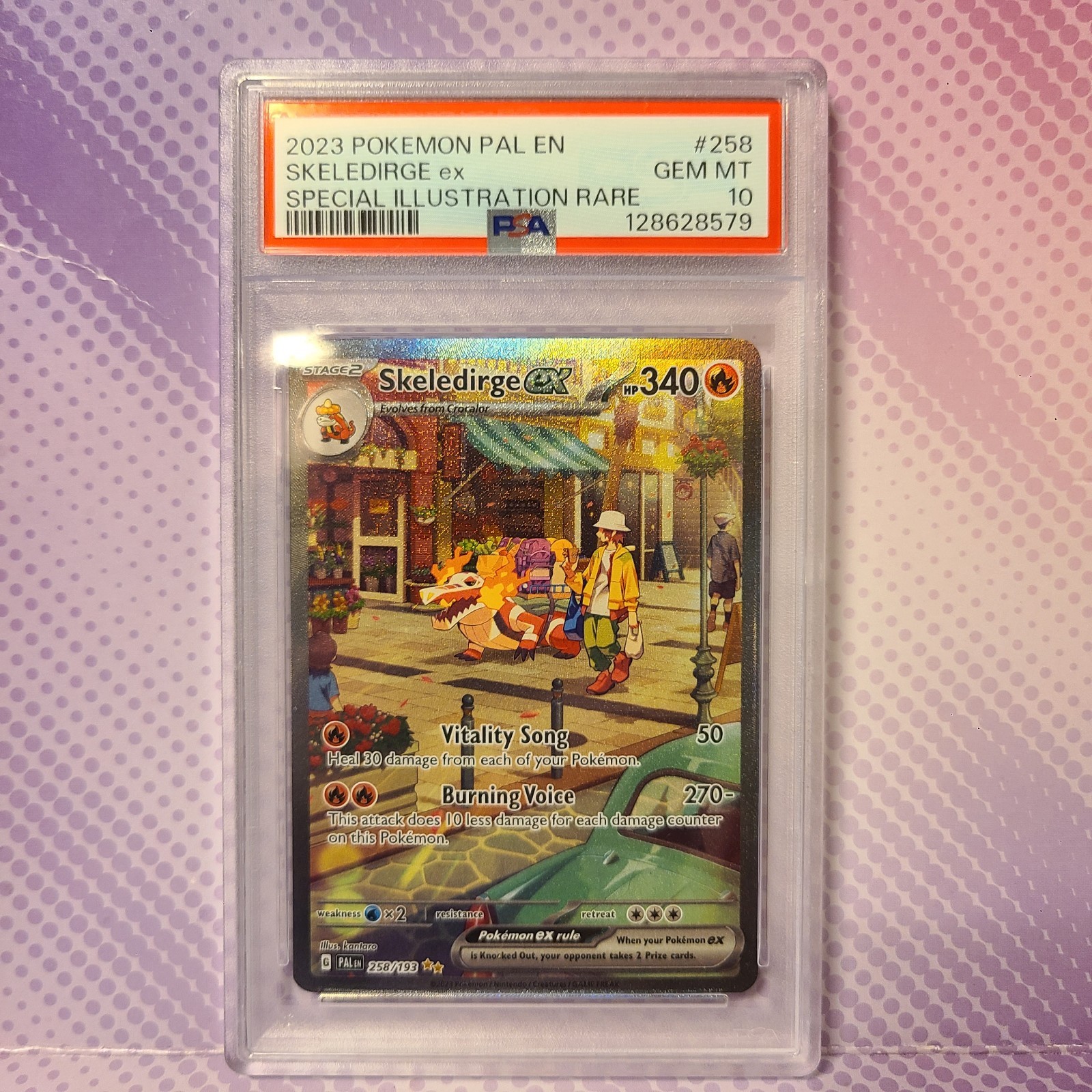 PSA 10 Skeledirge ex 258/193 Sv02: Paldea Evolved Holo SIR Pokemon Card GEM MINT