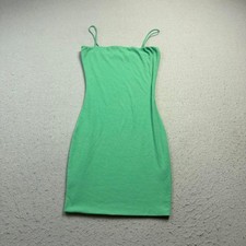 Love Tree Green Ribbed Spaghetti Strap Bodycon Mini Dress