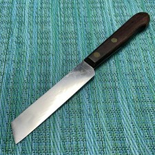 Vtg Hi-Test Vegetable Knife 4” Stainless Blade Angled Tip Wood Handle USA