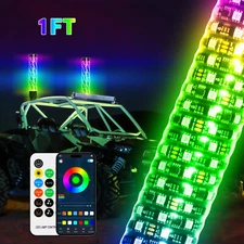 2025 Thick LED Whip Spiral Chasing RGB 1/2/3 FT Fat Whip Light For Polaris UTV