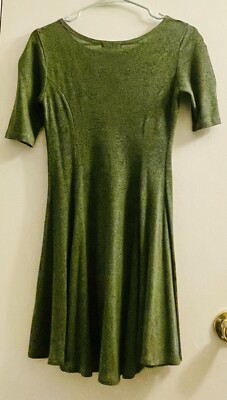 green emerald velvet dress Shimmer Skater Dress - Green main image 1