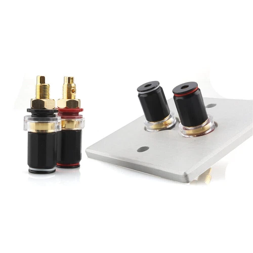 8x vergoldete 4 mm Bananenstecker Polklemmen für Verstärker Lautsprecher Stecker - Bild 3 von 9