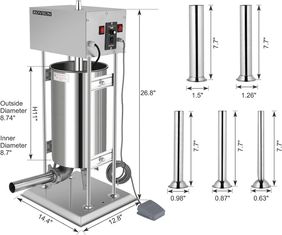 15.4LBS/10L Electric Sausage Stuffer Maker, Vertical Sausage Filler