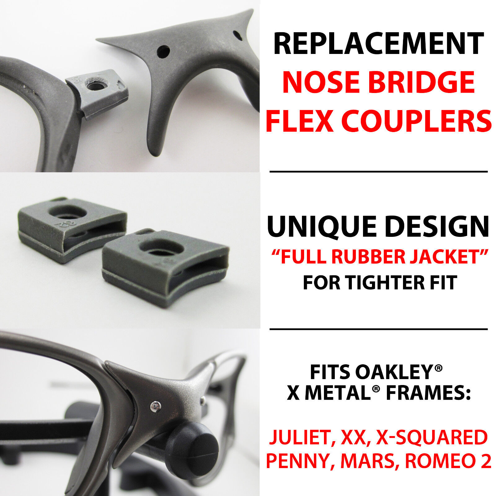 Flex Couplers Oakley X Metal Juliet XX X-Squared Mars Penny Romeo 2 Nose Bridge-animated-img