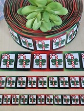 5/8, 7/8  1.5   1 YD Candy Cane Grosgrain Ribbon Peppermint Christmas Candy