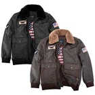 Mens Real Leather US Aviator Air Force Pilot Flying Bomber Jacket
