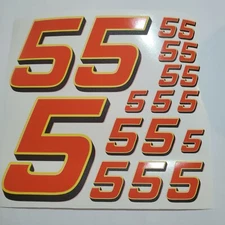 Orange w/ Yellow & Black #5's Racing Decal Sticker Sheet 1/8-1/10-1/12 RC Models