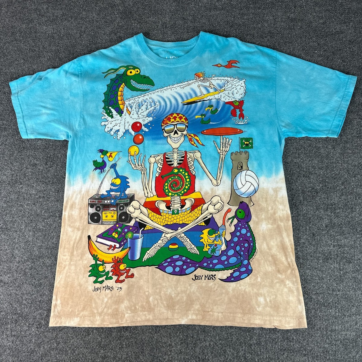 Joey Mars T-Shirt Signed Liquid Blue Mens XL Mars Beach Pirate 