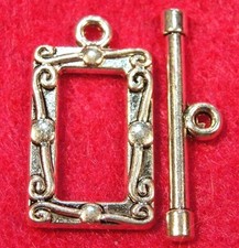 50Sets WHOLESALE Tibetan Silver RECTANGLE Toggle Clasps Connectors Finding Q0317