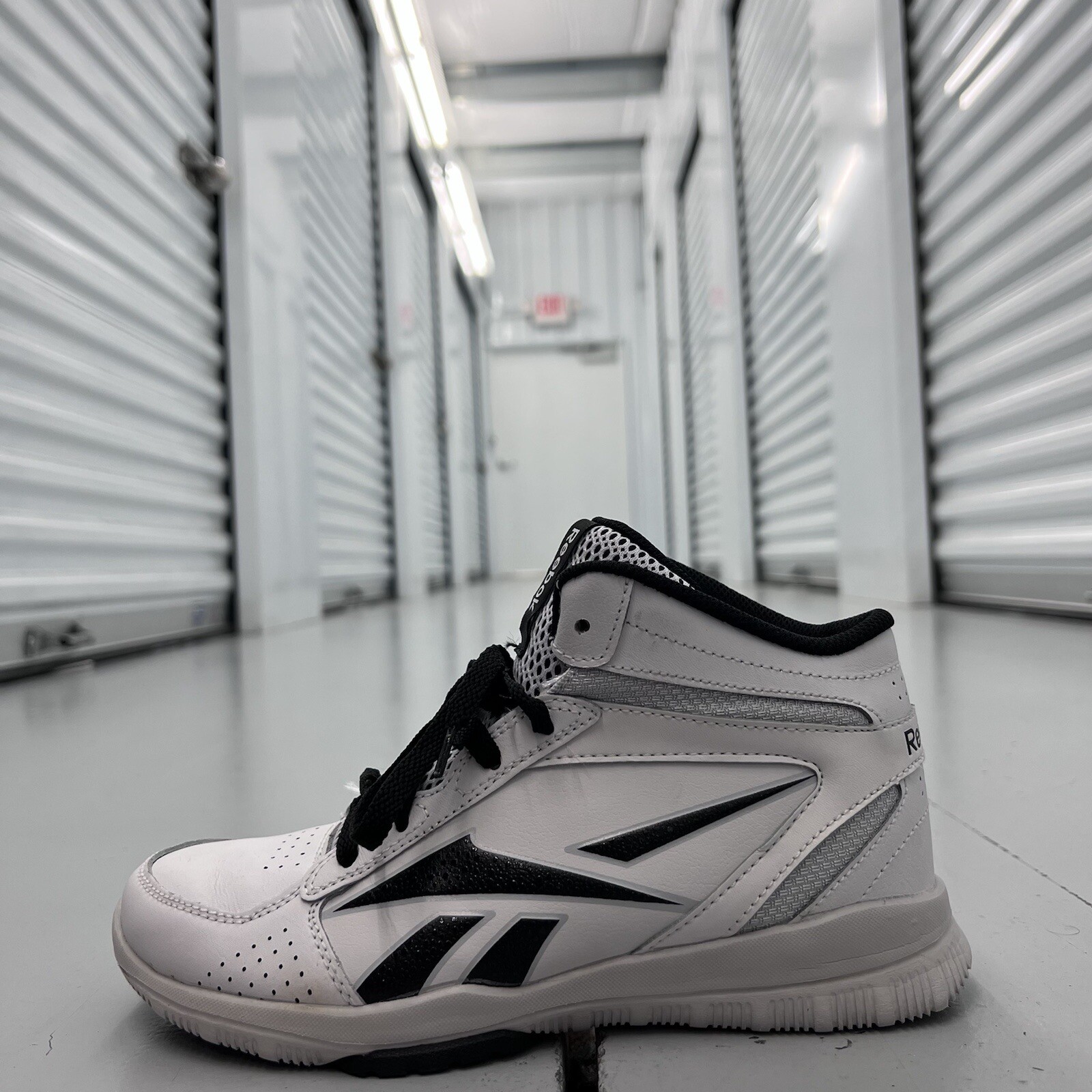 SAOLA Scarpe da basket alte Reebok Clean Shot M44097 nere bianche sneakers uomo taglia US 4