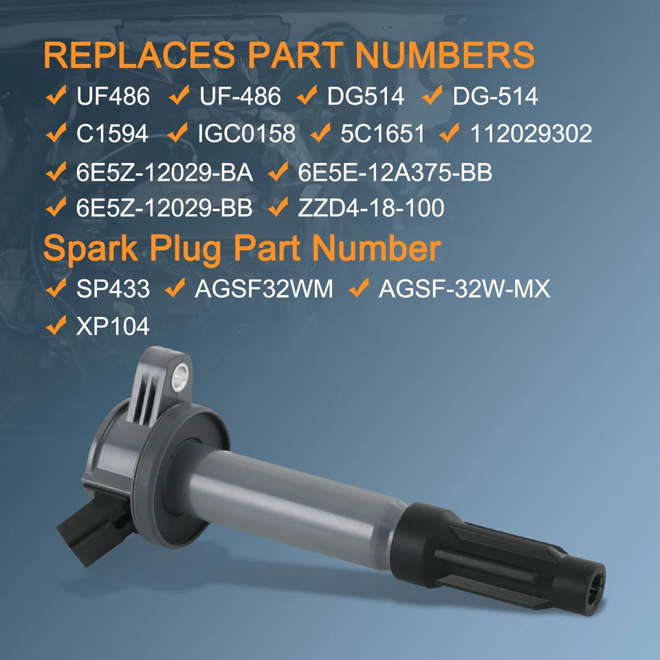 UF486 6x Ignition Coil and Spark Plug Kit Fit For 2006-2012 Ford Fusion 3.0L - Image 3 of 4