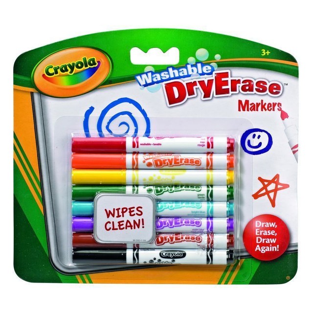 8 Crayola Washable Dry Erase DryErase washable Markers Felt Tip Pens