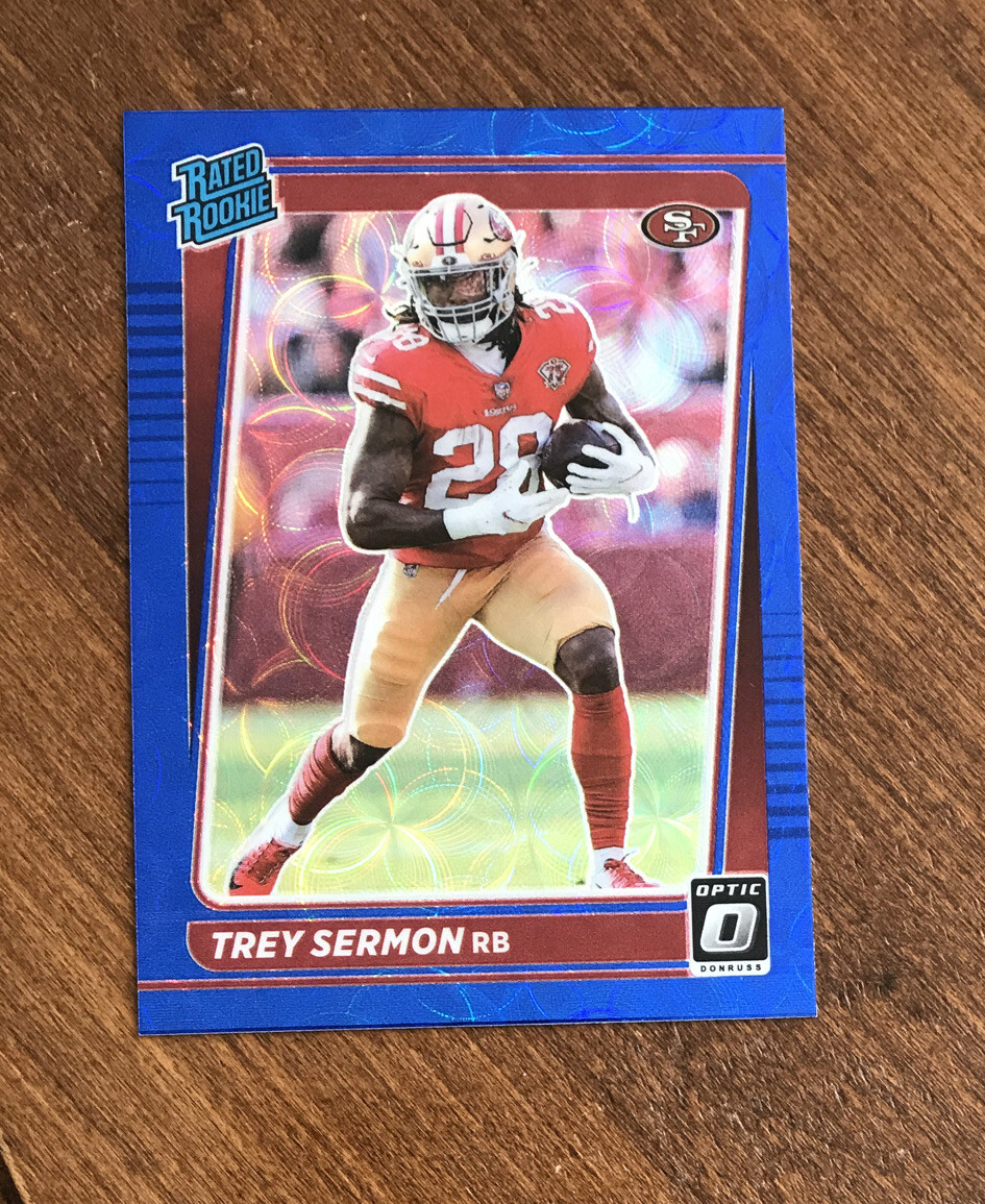 Trey Sermon 2021 Optic Rated Rookie Blue Scope Prizm #224 49ers Steelers RC