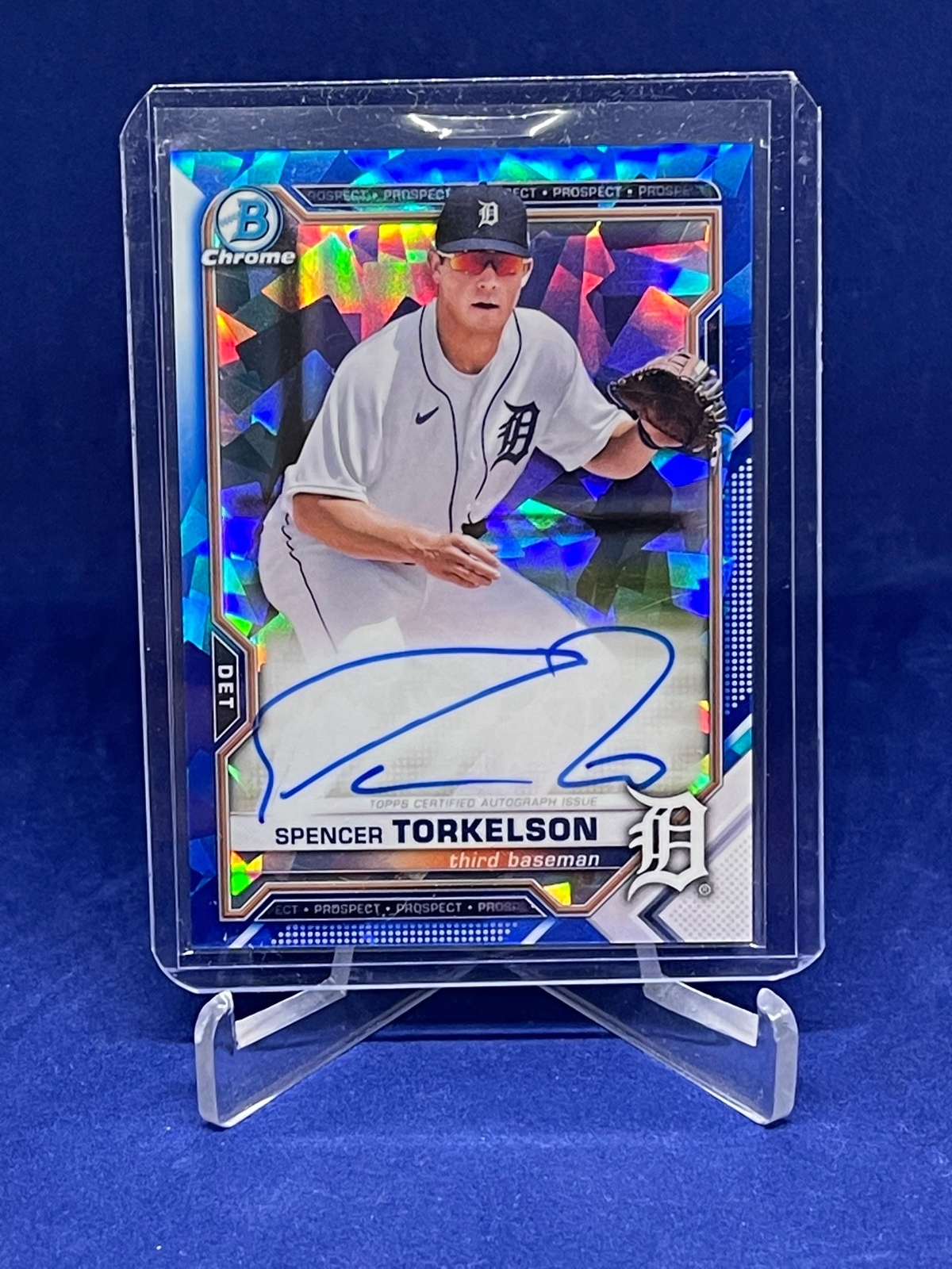 SPENCER TORKELSON 2021 BOWMAN CHROME BLUE SAPPHIRE REFRACTOR AUTO PROSPECT