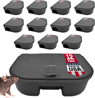 Exterminator'S Choice Black Bait Station - Includes 12 Small Stations and 1 Key 