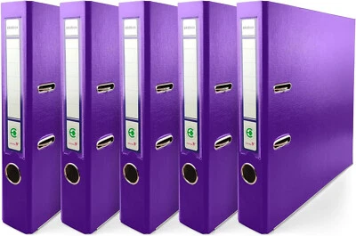 NETUNO 5x Ring-Buch lila DIN A4 2-Ring-Mechanik 5cm Ringmappe A4 schmaler Aktenordner
