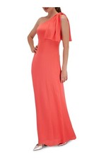 Sachin Babi Coral Chelsea One-Shoulder Georgette Gown Size 2 285