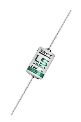 2 x Saft Lithium Thionylchlorid Batterie 1/2AA 3,6V LS14250CNA  mit Axialdraht 