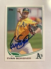 2013 Topps Baseball Evan Scribner Autographed Card #521 CB125