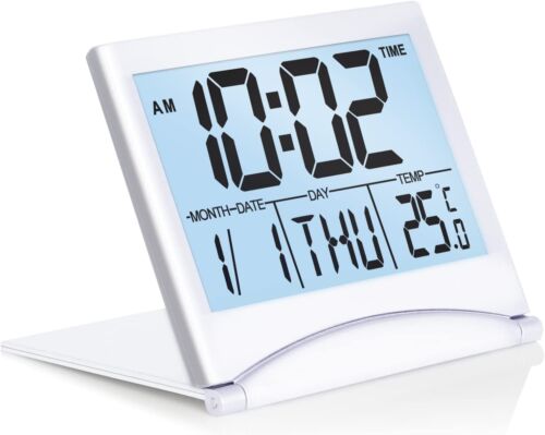 Betus Digital Travel Timer LCD Clock with Backlight - Compact LCD Desk Clock - 第 1/8 張圖片